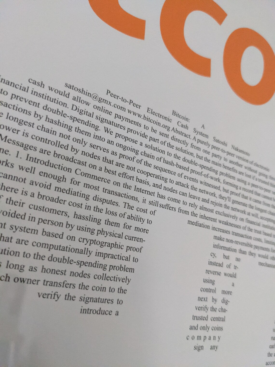 The Bitcoin Whitepaper Poster